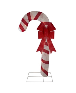 Northlight Pre-lit Glitter Candy Cane Christmas Outdoor Decoration In Red