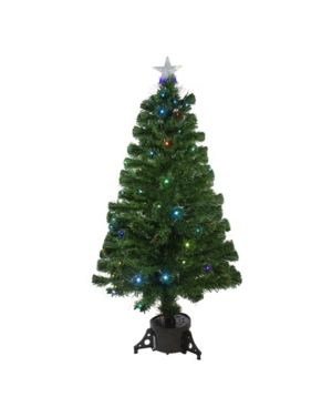 Northlight Pre-Lit Potted Fiber Optic with Star Tree Topper Medium Artificial Christmas Tree