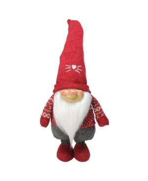 Northlight Gnome Wearing Hat With Heart Christmas Decoration In Red