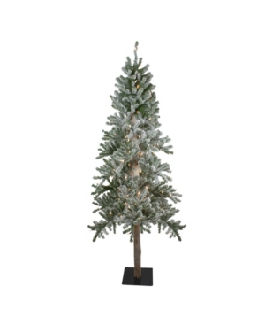 Northlight Pre-Lit Flocked Alpine Artificial Christmas Tree