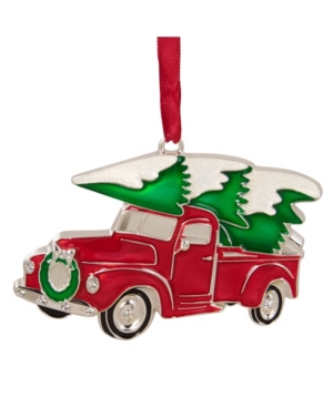 Northlight Kids' Country Pick Up Truck With European Crystals Christmas Ornament In Red