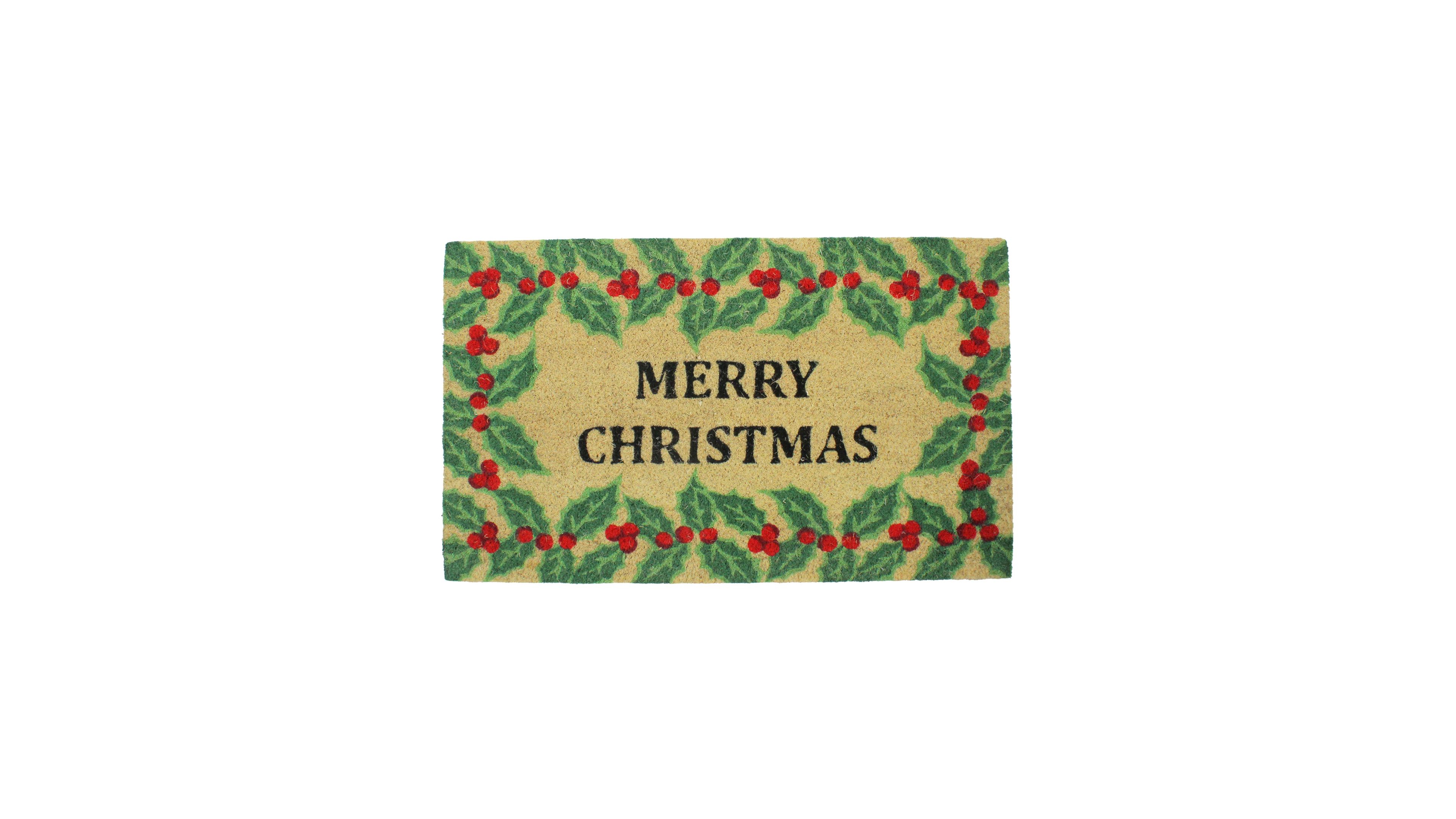 Northlight and Holly Berry "Merry Christmas" Doormat