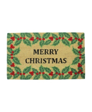 Northlight And Holly Berry "merry Christmas" Doormat In Red