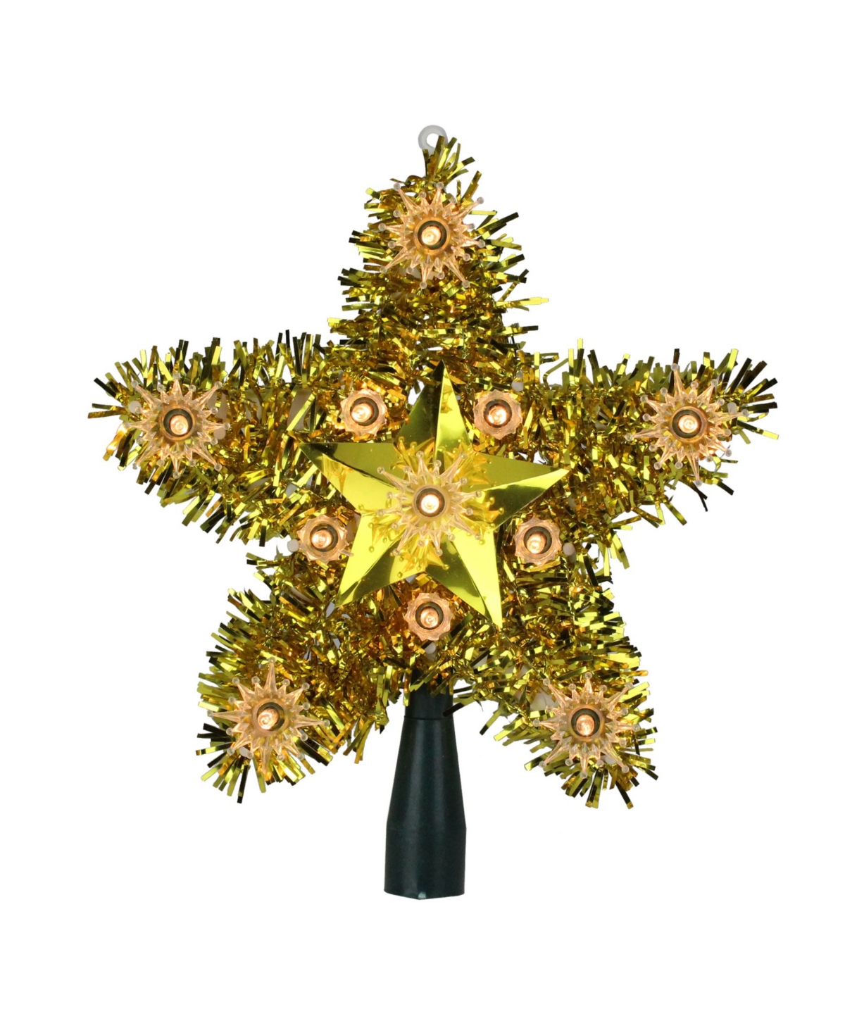 Lighted Star Christmas Tree Topper - Gold