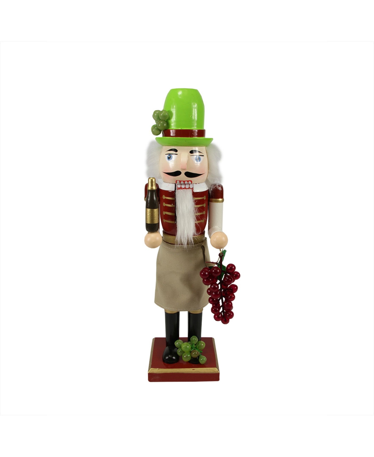 Winemaker with Grapes and Wine Christmas Nutcracker - Green