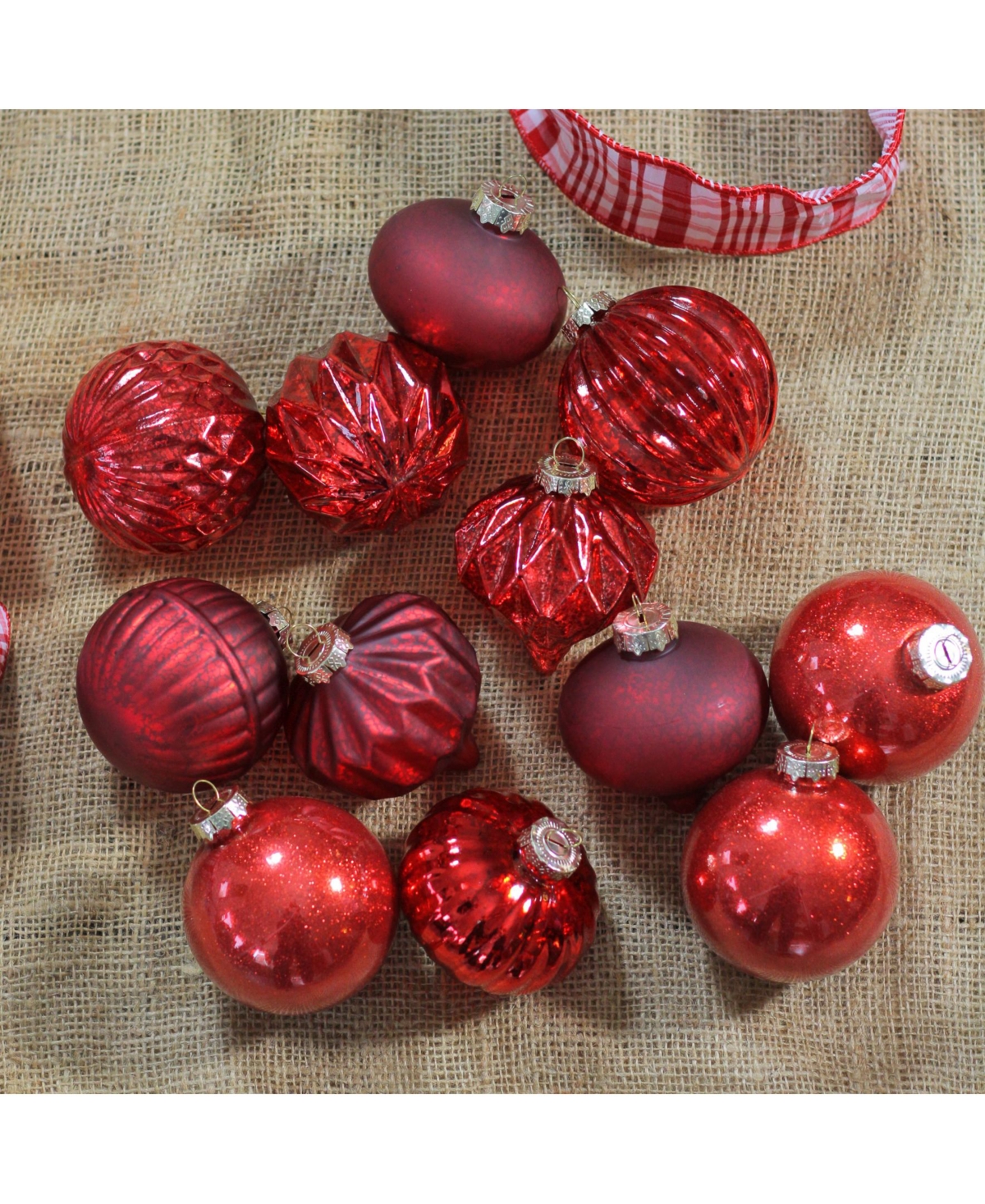 Northlight 12 Count and Multi Finish with Various Shaped Christmas Ornaments