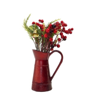 Northlight Foliage With Bell In Vintage-like Milk Jug Christmas Decoration In Red