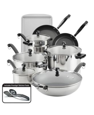 Farberware - Classic Series Stainless Steel Cookware and Bakeware Set, 16-Piece