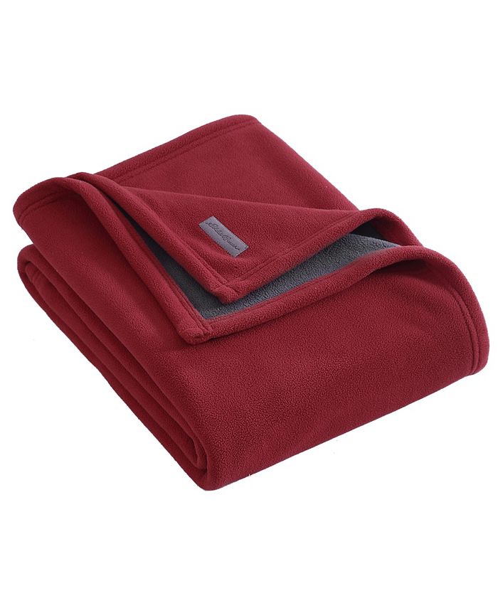 Eddie Bauer Peak Solid Fleece Reversible Throw & Reviews Blankets