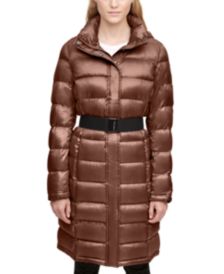 Shine Hooded Belted Packable Down Puffer Coat