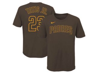 Men's Nike Fernando Tatis Jr. Gold San Diego Padres Name & Number T-Shirt
