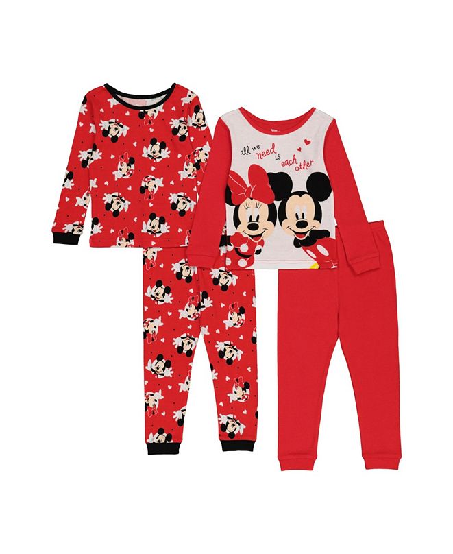 Ame Minnie Mouse Toddler Girls 4 Piece Pajama Set Reviews Pajamas Kids Macy S
