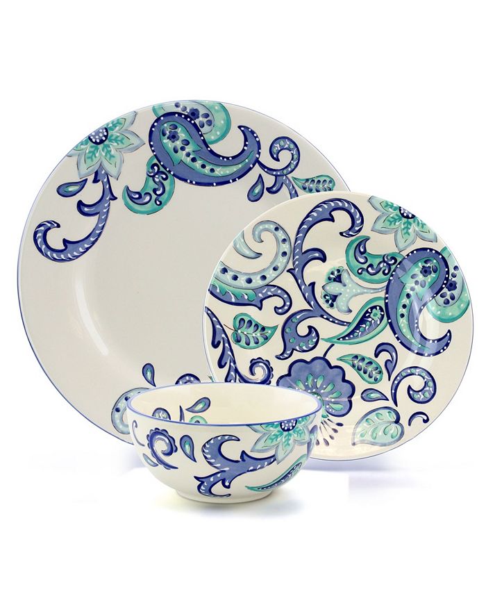 Laurie Gates Roxanna 16 Piece Stoneware Dinnerware Set Macy's