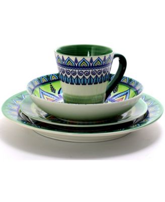 Zen Mozaik Green 16 Pc. Dinnerware Set, Service for 4