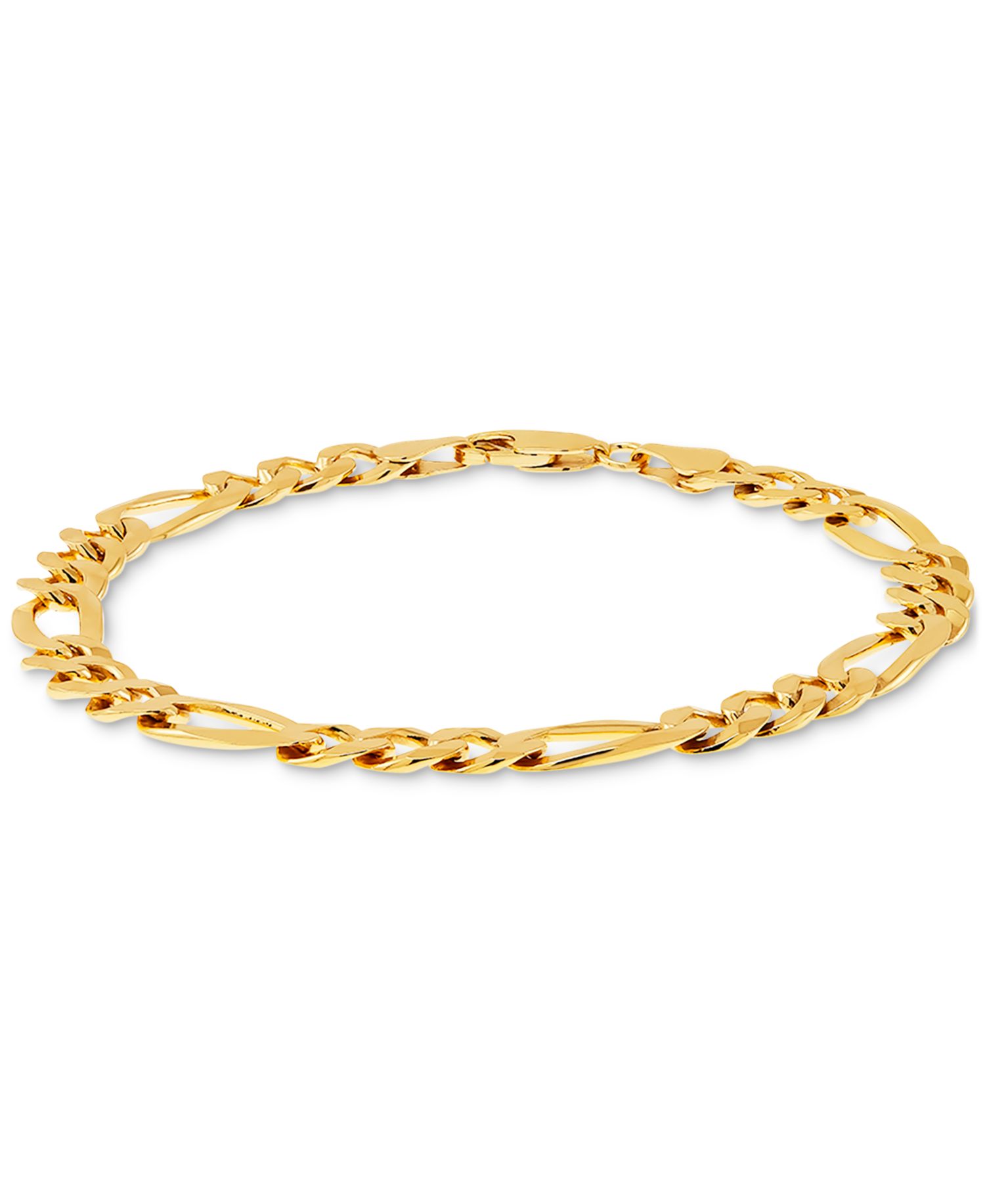 Men’s Figaro Link Chain Bracelet in 18k Gold-Plated Sterling Silver or Sterling Silver