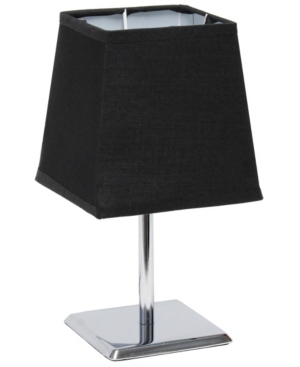 Simple Designs Mini Chrome Table Lamp with Squared Empire Fabric Shade