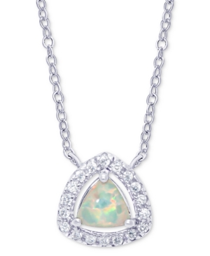 image of Simulated Opal & Cubic Zirconia Trillion Halo 18