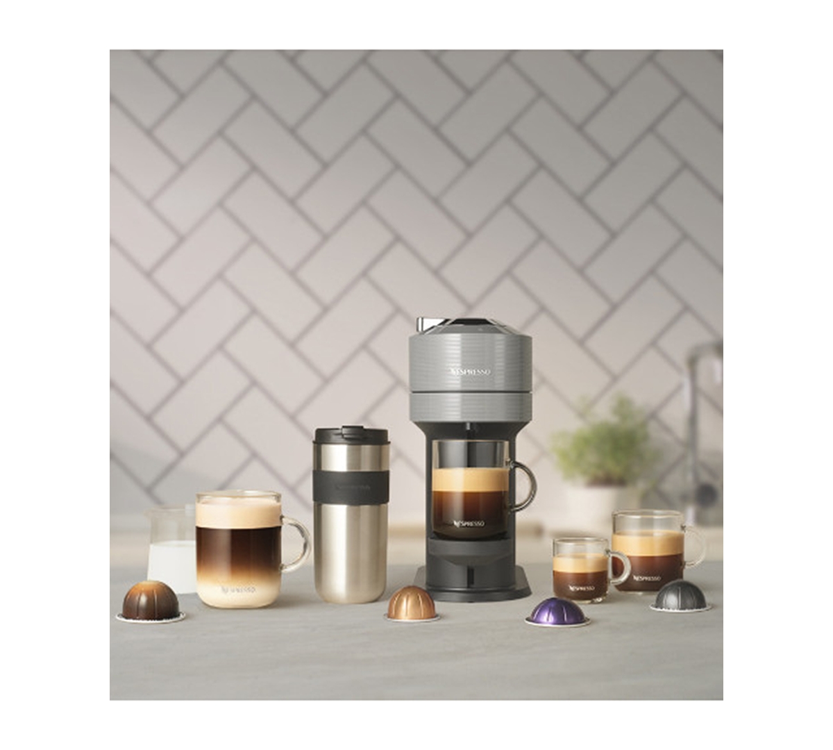Nespresso Vertuo Next Deluxe Coffee and Espresso Machine by De'Longhi - Chrome