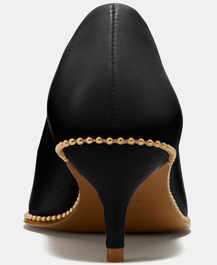 COACH Women's Jackie KittenHeel Beadchain Pumps & Reviews Heels