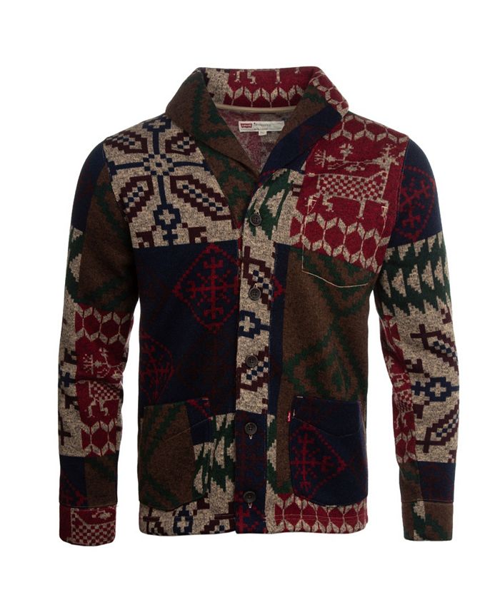 Levi's Men's Printed Sweater Knit Fleece Cardigan & Reviews - Sweaters - Men  - Macy's