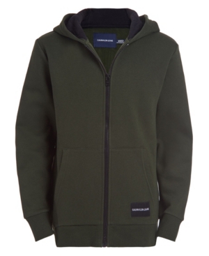 image of Calvin Klein Big Boys Jeans Back Hit Zip Hoodie