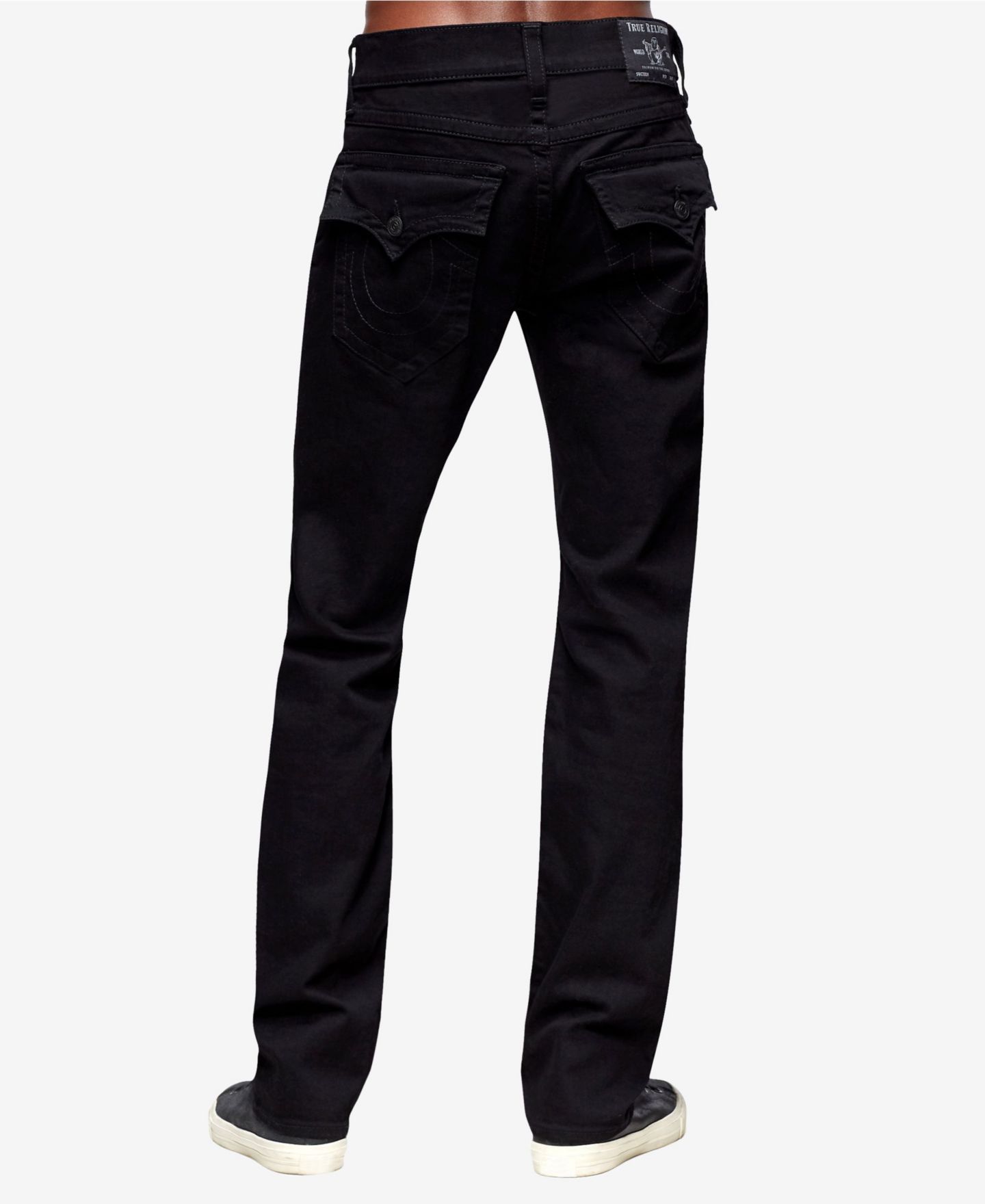 Мужские джинсы True Religion Ricky Straight Fit Jeans with Back Flap Pockets, цвет: Чёрный — фото 2