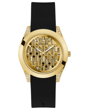 image of Guess Women-s Black Silicone Strap Watch 39mm