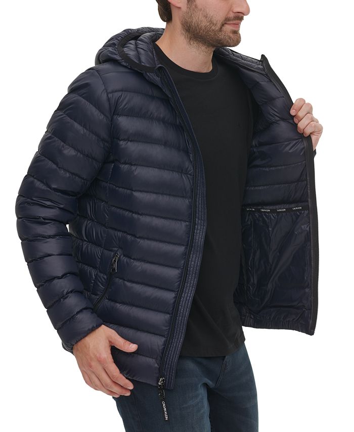 Calvin Klein Men's Packable Down Hooded Puffer Jacket, Created for Macy