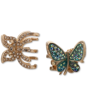 image of lonna & lilly 2-Pc. Gold-Tone Crystal Butterfly Hair Claw Set