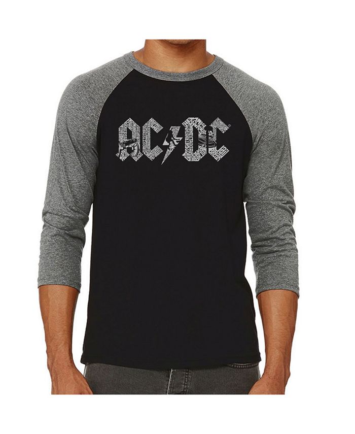 LA Pop Art Men's Raglan AC/DC Word Art T-shirt - Macy's