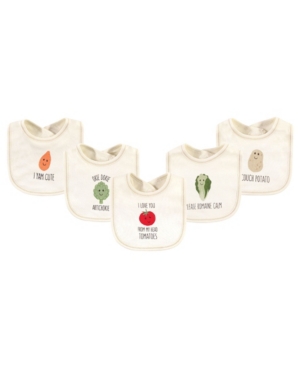 Touched By Nature Boys And Girls Tomatoes Bibs, Pack Of 5 In Beige