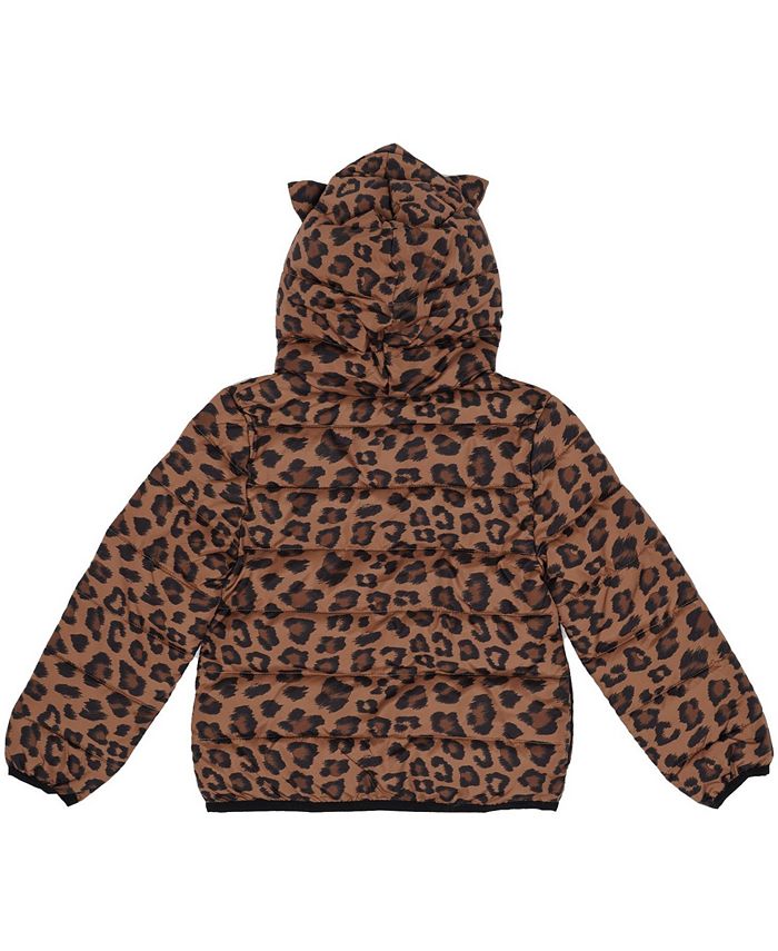 Epic Threads Little Girls Leopard Print Packable Jacket with Match Back ...