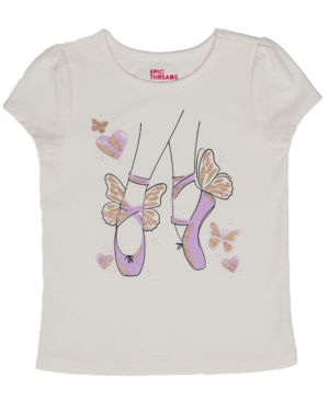 image of Epic Threads Little Girls Short Sleeve Ballet Graphic Mix and Match Tee