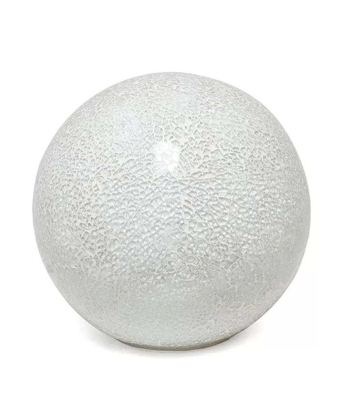 A white globe lamp with a cracked design