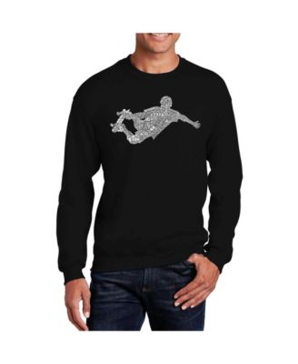 Men's Word Art Popular Skating Moves and Tricks Crewneck Sweatshirt