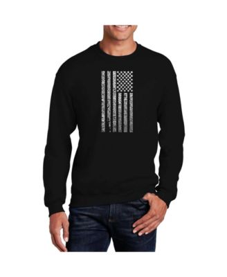 Men's Word Art National Anthem Flag Crewneck Sweatshirt