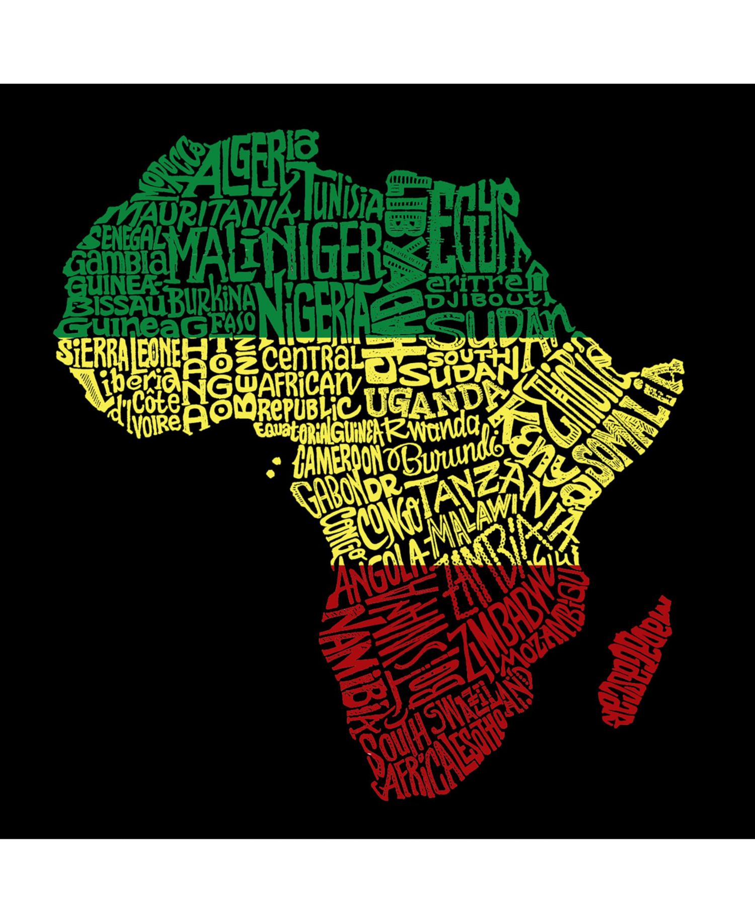Men's Word Art Countries In Africa Crewneck Sweatshirt