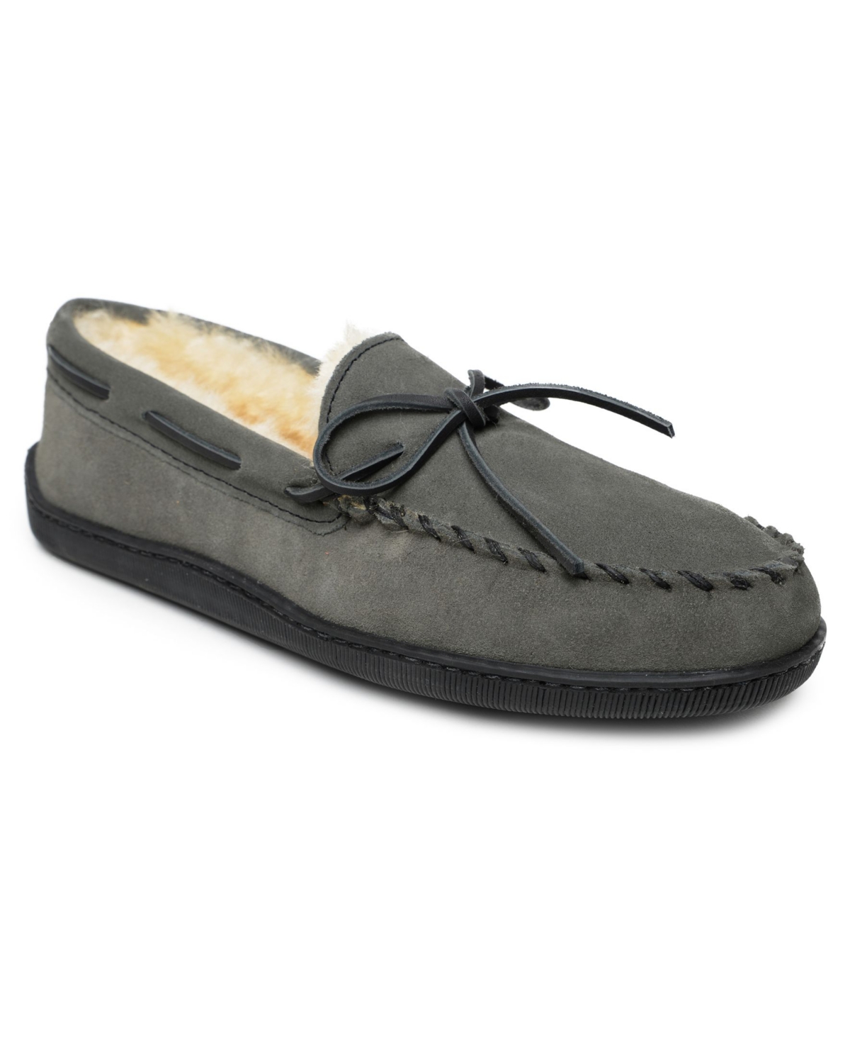 Minnetonka Men's Sheepskin Hardsole Moccasin Slippers