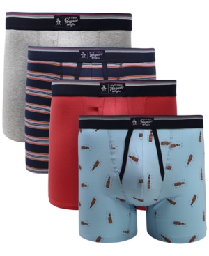 Original Penguin Men's 4-Pk Graphic Boxer Briefs