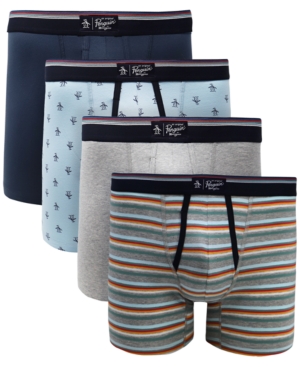 Original Penguin Men's 4-Pk Graphic Boxer Briefs