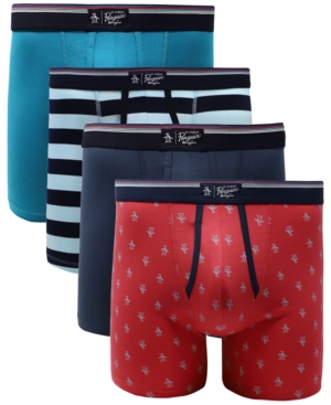 Original Penguin Men's 4-Pk Graphic Boxer Briefs