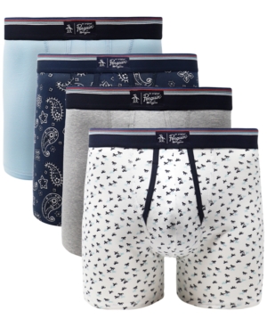 Original Penguin Men's 4-Pk Graphic Boxer Briefs