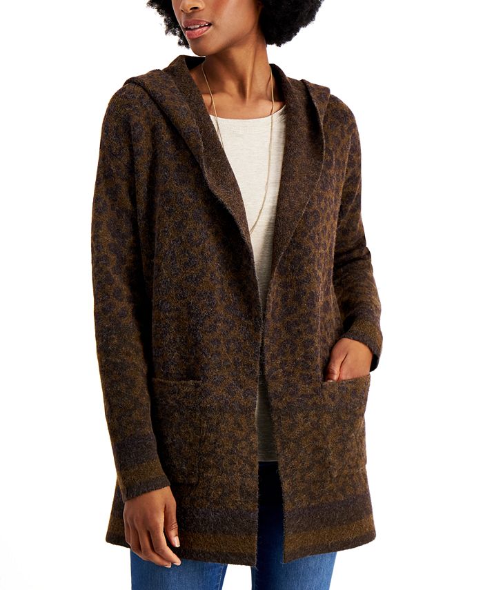 Style Co Hooded Leopard Print Cardigan Created for Macy s Macy s
