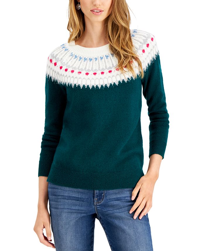 Style & Co Petite Fair Isle Sweater, Created for Macy's - Macy's