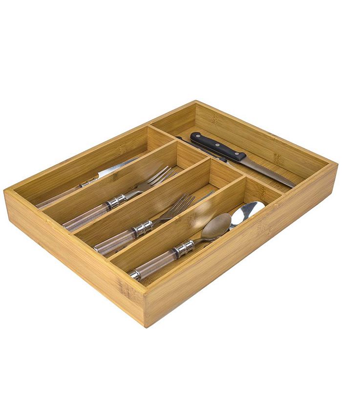 Home Basics Bamboo Cutlery Tray Macy's