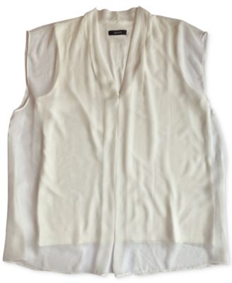 Alfani - Inverted-Pleat Overlay Top