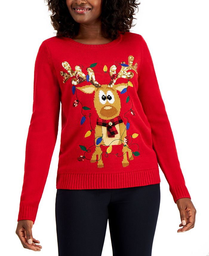 Karen Scott - Sequin Reindeer Sweater, Created for Macy's