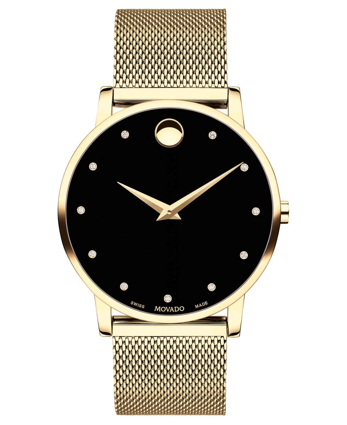 Movado Unisex Swiss Museum Classic Gold-tone Pvd Stainless Steel Mesh Bracelet Watch 40mm