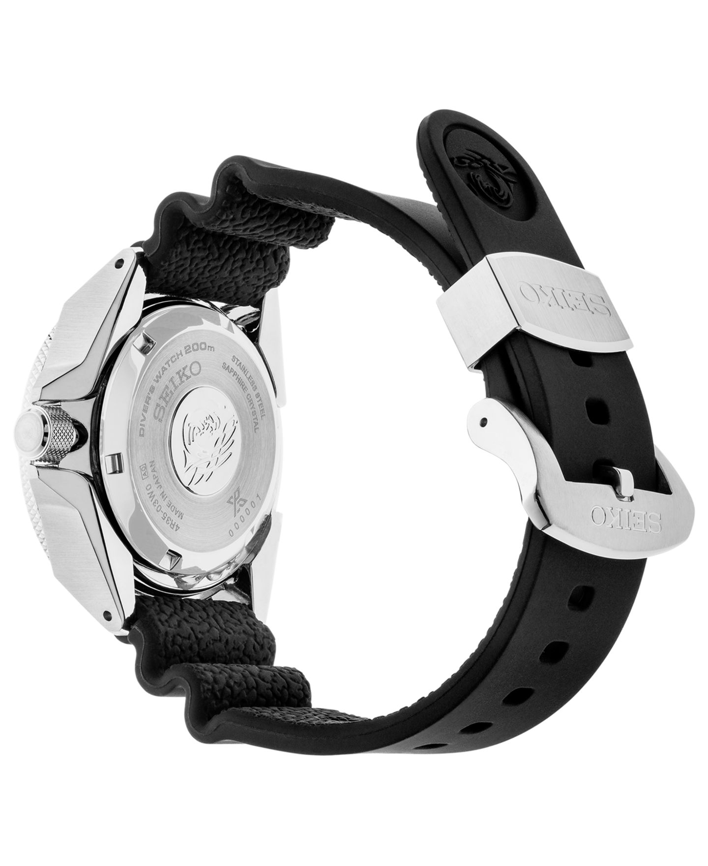 Мужские часы Seiko Automatic Prospex Black Silicone Strap Watch 44mm — фото 3