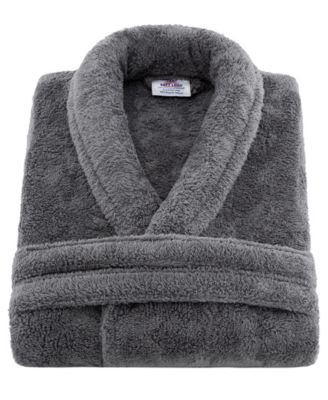 Unisex Luxury Hotel Spa Warm Shawl Collar Soft Plush Fleece Bath Robe